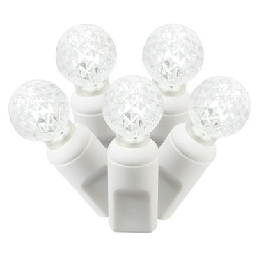 Vickerman 100 Pure White G12 LED Single Mold Light on White Wire, 34' Christmas Light Strand