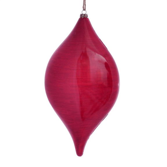 Vickerman 11.5" Red Wood Grain Drop Christmas Ornament, Pack of 2