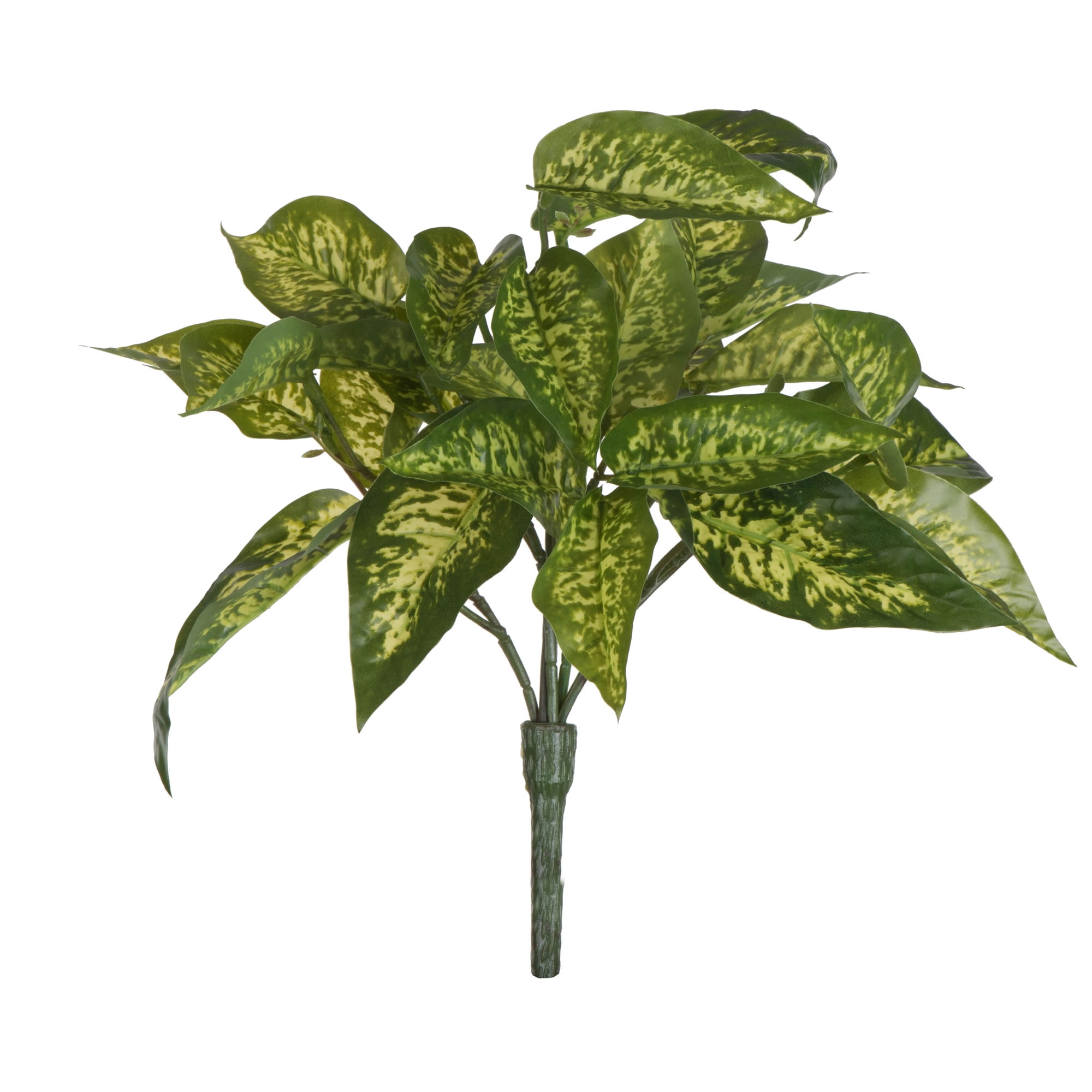 11" Green Plastic Leopard Lily Artificial Bush, Set of 3
