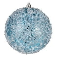 thumbnail image 1 of Vickerman 12" Baby Blue Glitter Hail Ball. This ornament is made with plastic to reduce breakage., 1 of 1
