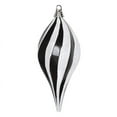 thumbnail image 1 of Vickerman 12'' Black and White Glitter Swirl Drop Christmas Ornament, 1 of 2