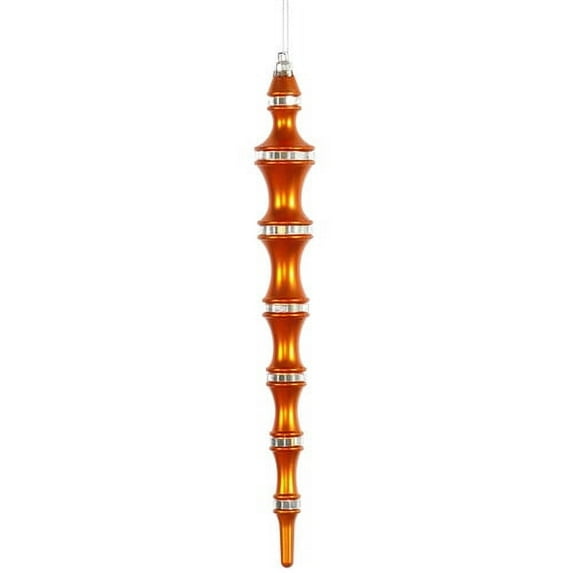 Vickerman 12" Burnish Orange Mirror Finish Icicle 4 per Box
