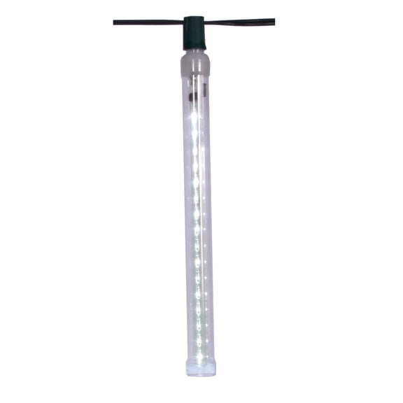 Vickerman 12" C7/E12 Warm White LED Bulb features a unique design that simulates falling snow. 130 volts, 16 diodes, 1.35 watts