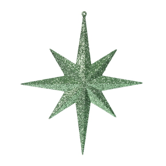 Vickerman 12" Celadon Iridescent Glitter Bethlehem Star Christmas Ornament, 2 per Box