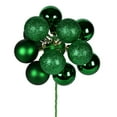 thumbnail image 1 of Vickerman 12" Green Ball Ornament Christmas Pick, 4 per set, 1 of 2