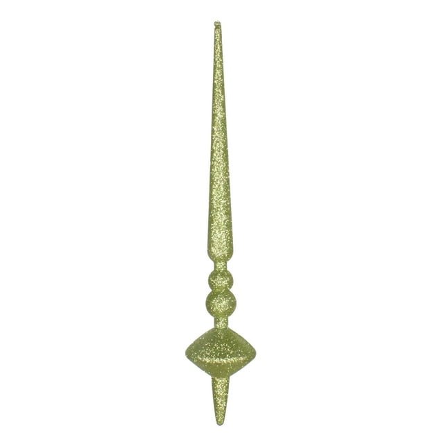 Vickerman 12" Lime Glitter Cupola Finial Ornament, Pack of 3