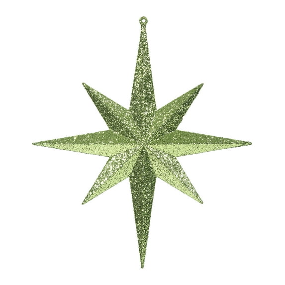 Vickerman 12" Lime Iridescent Glitter Bethlehem Star Christmas Ornament, 2 per Box