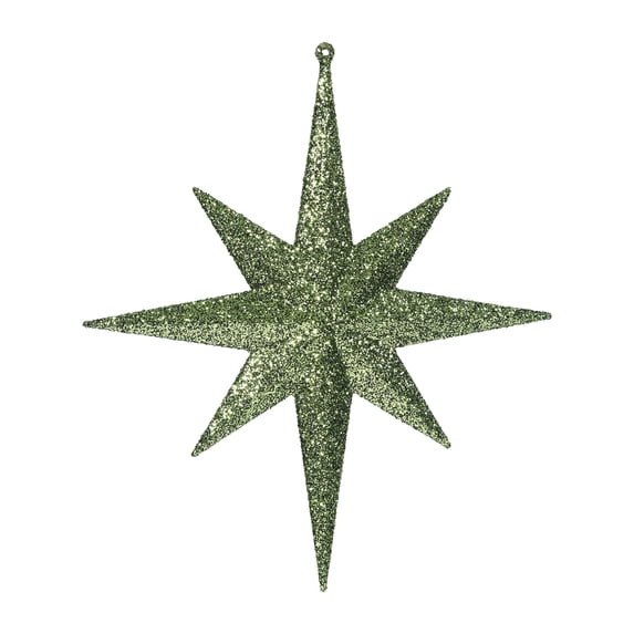 Vickerman 12" Olive Iridescent Glitter Bethlehem Star Christmas Ornament, 2 per Box
