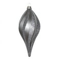 thumbnail image 1 of Vickerman 12'' Pewter Glitter Swirl Drop Christmas Ornament, 1 of 1