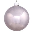 thumbnail image 1 of Vickerman 12" Pewter Shiny Ball UV Drilled Cap Ball Ornament, 1 of 2