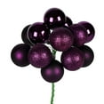 thumbnail image 1 of Vickerman 12" Plum Ball Ornament Christmas Pick, 4 per set, 1 of 2
