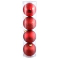 thumbnail image 1 of Vickerman 12" Red 4-Finish Ball Ornament, 4 per Bag, 1 of 7