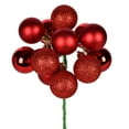 thumbnail image 1 of Vickerman 12" Red Ball Ornament Christmas Pick, 4 per set, 1 of 2