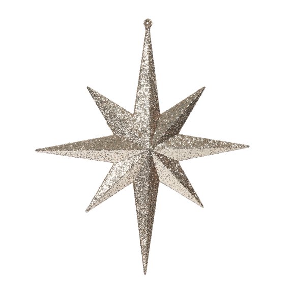 Vickerman 12" Rose Gold Iridescent Glitter Bethlehem Star Christmas Ornament, 2 per Box
