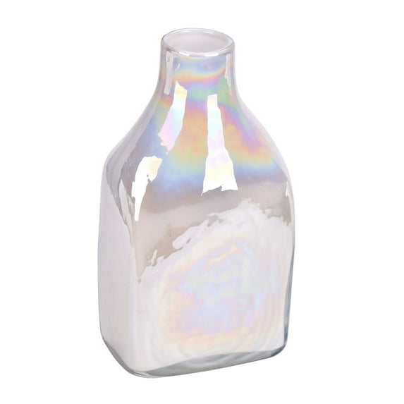 Vickerman 12" White Enamel Glass Bottle Vase. This simple and clean design will mesh with any type of décor. Pair with your favorite faux floral for the perfect finishing touch. Each vase is slightly