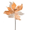 thumbnail image 1 of Vickerman 12" x 20" Rose Gold Velvet Poinsettia Mesh Artificial Christmas Spray. Includes 6 sprays per pack., 1 of 3