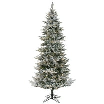 Vickerman 12' x 70" Flocked Kiana Artificial Christmas Tree, Dura-Lit® LED Warm White Mini Lights
