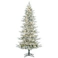 thumbnail image 1 of Vickerman 12' x 70" Flocked Kiana Artificial Christmas Tree with Warm White LED Lights, 1 of 5