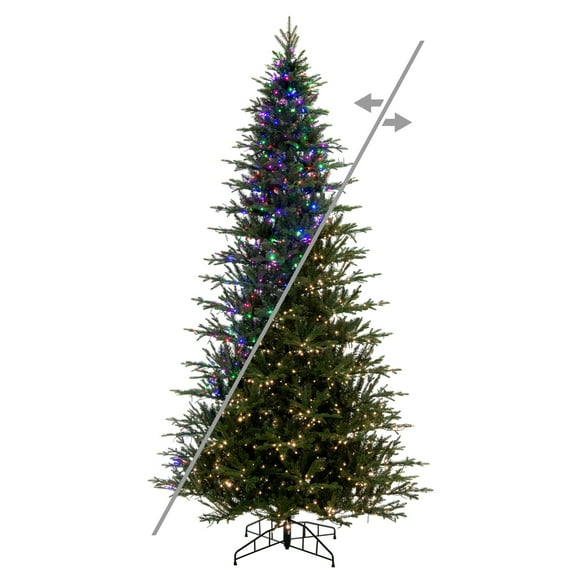 Vickerman 12' x 72" Kamas Fraser Fir Artificial Christmas Tree, 3mm LED Color Changing Lights