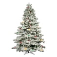 thumbnail image 1 of Vickerman 01527 - 12' x 92" Flocked Alaskan Pine 1800 Multi-Color DuraLit Miniature Lights and 120 Multi-Color G50 Lights Christmas Tree (A806393), 1 of 2