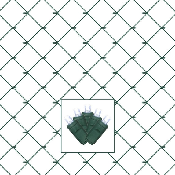 Vickerman 120 Cool White Wide Angle Twinkle LED Christmas Net Light Set, Green Wire