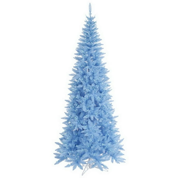 Vickerman 120" Fir Slim Dura-lit LED Artificial Christmas Tree in Sky Blue