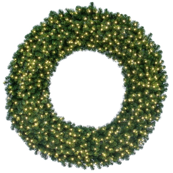 Vickerman 120" Grand Teton Artificial Christmas Wreath, Warm White Wide Angle LED Lights