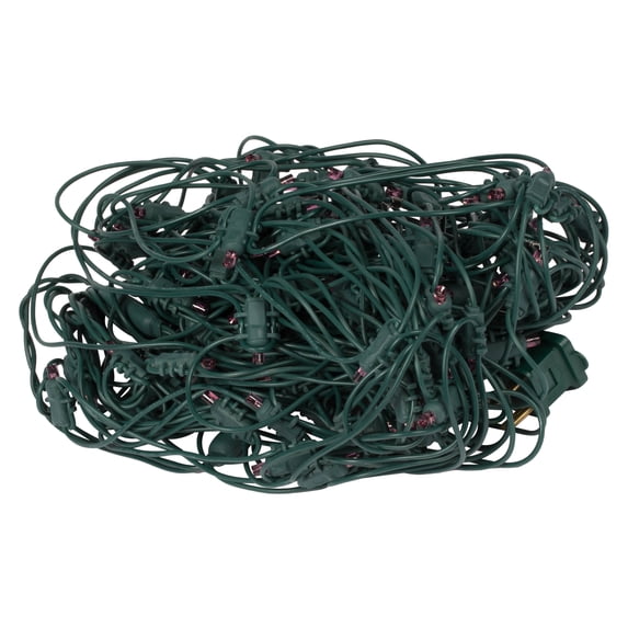 Vickerman 120 Purple Wide Angle Twinkle LED Christmas Net Light Set, Green Wire