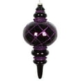 thumbnail image 1 of Vickerman 13" Plum Candy Finish Net Top Finial Ornament with Glitter Accents, 1 of 2