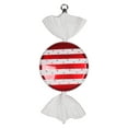 thumbnail image 1 of Vickerman 13" Red-White Striped Flat Candy Christmas Ornament, 1 of 2