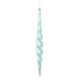 thumbnail image 1 of Vickerman 14.6" Baby Blue Shiny Spiral Icicle Ornament, with drilled and wired caps. Comes 2 per Box., 1 of 2