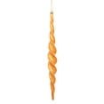 thumbnail image 1 of Vickerman 14.6" Burnished Orange Shiny Spiral Icicle Ornament, with drilled and wired caps. Comes 2 per Box., 1 of 2