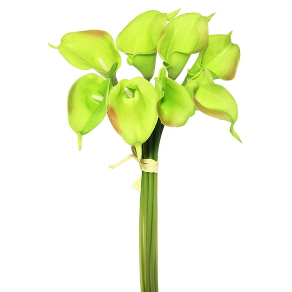 Vickerman 14'' Artificial Green Calla Lily. Eight stems per pack.