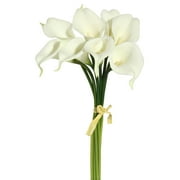 Vickerman 14'' Artificial White Calla Lily. Eight stems per pack.