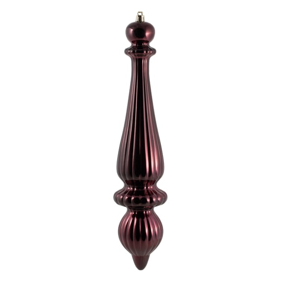 Vickerman 14" Burgundy Shiny Finial Drop Christmas Ornament UV Treated with Drilled and Wired Cap, 2 per bag