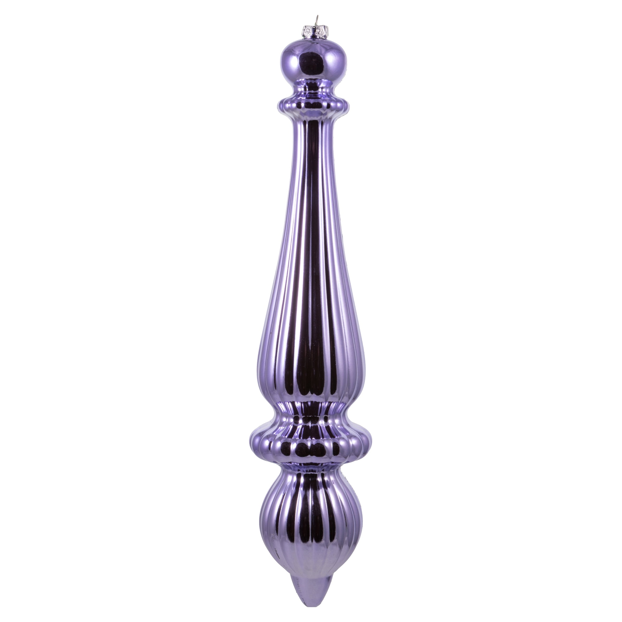 Vickerman 14" Lavender Shiny Finial Drop Christmas Ornament UV Treated with Drilled and Wired Cap, 2 per bag