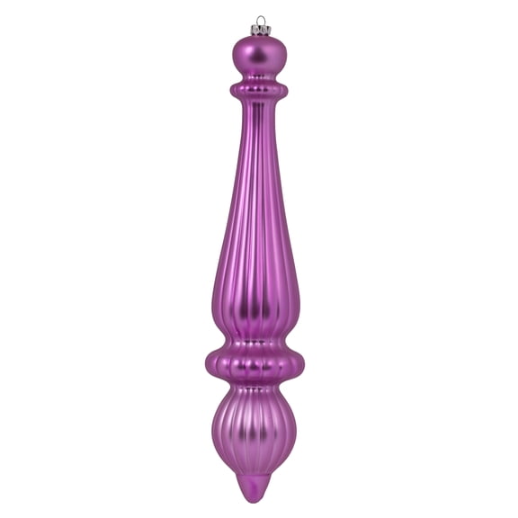 Vickerman 14" Orchid Matte Finial Drop Christmas Ornament UV Treated with Drilled and Wired Cap, 2 per bag