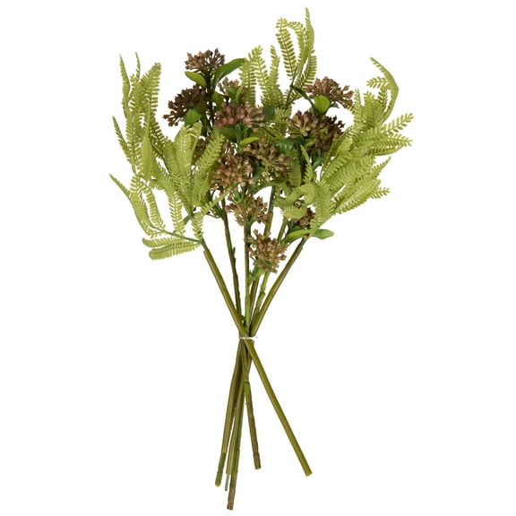Vickerman 14" Penny Brown Artificial Wild Berry and Green Fern Bundle, 2 per bag.