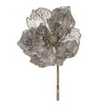 thumbnail image 1 of Vickerman 14" Silver Pearl Glitter Magnolia Artificial Christmas Stem, 3 per Bag, 1 of 2