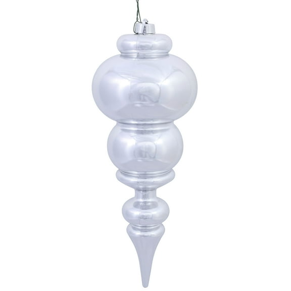 Vickerman 14" Silver Shiny Finial Ornament