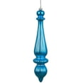 thumbnail image 1 of Vickerman 14" Turquoise Shiny Finial Drop Ornament, Pack of 2, 1 of 2
