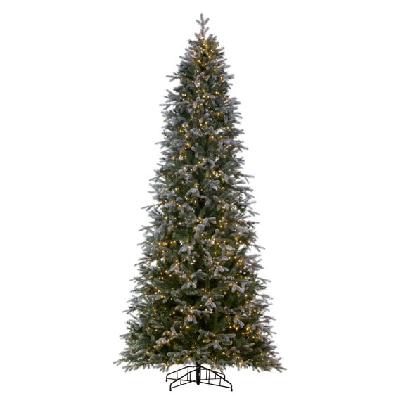 Vickerman 14' x 73" Frosted Douglas Fir Artificial Pre-Lit Christmas Tree, Warm White LED Mini Lights.