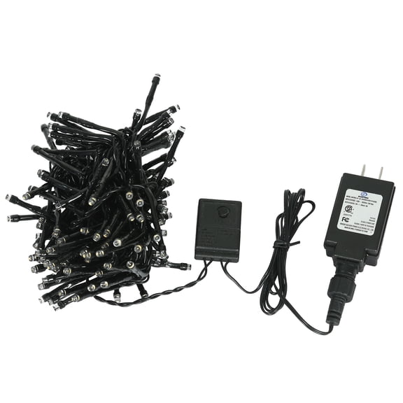 Vickerman 144Lt Warm White 2 Function Spider Set, 24' Long, 2" Bulb Spacing, Functions Of Flashing And Steady On, Black Wire With 36" Lead, Uses Csa-Us 24Volt Power Adpater. Indoor/Outdoor use.