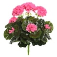 thumbnail image 1 of Vickerman 15.25" Artificial Pink Polyester Geranium Bush., 1 of 4