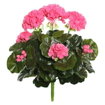 Vickerman 15.25" Artificial Pink Polyester Geranium Bush.