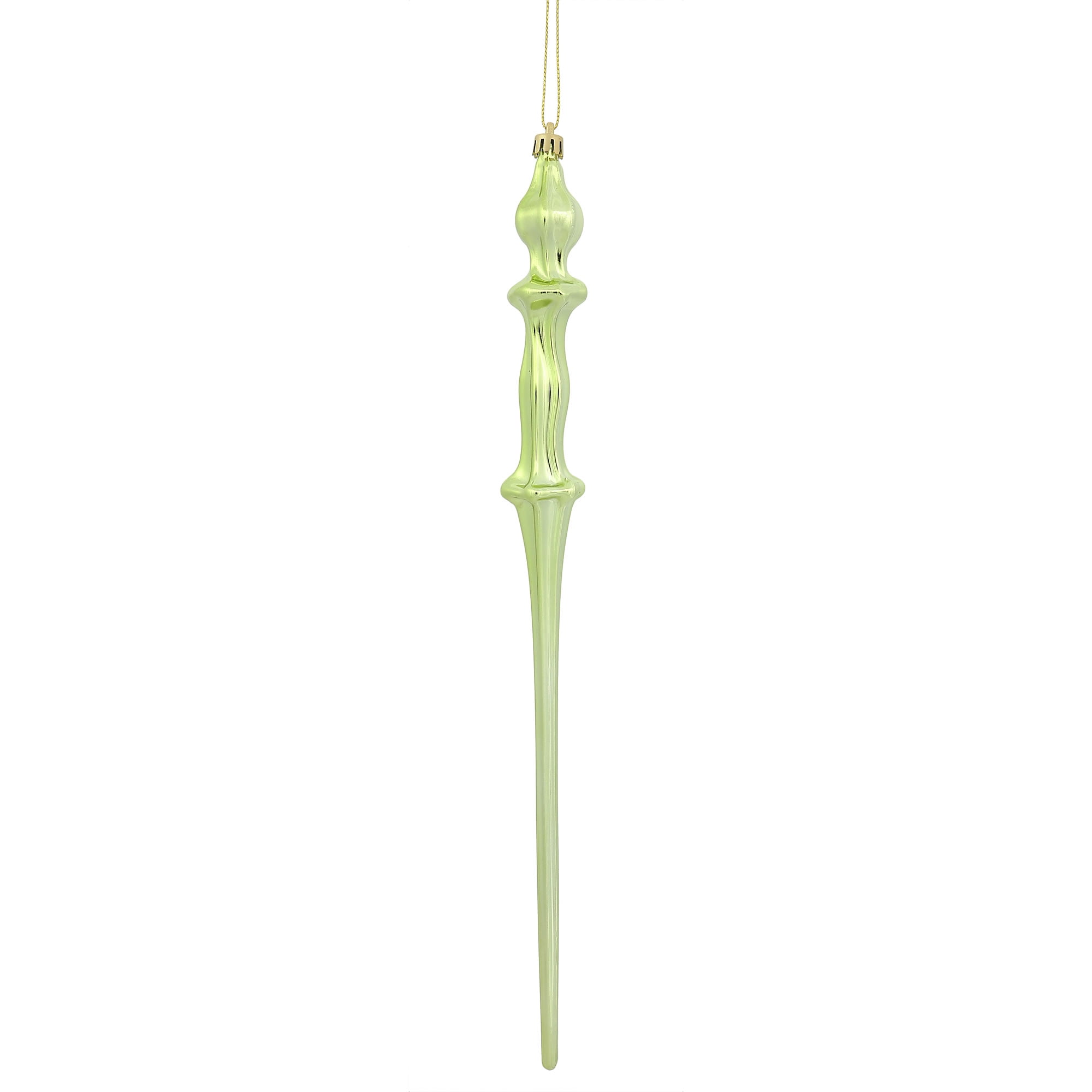 Celadon Shiny Plastic Icicle Ornament Set, 15.7" Long