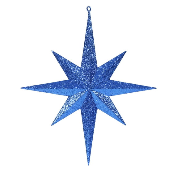Vickerman 15.75" Blue Iridescent Glitter Bethlehem Star Christmas Ornament