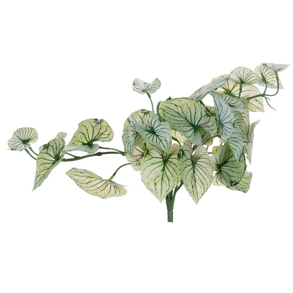 Vickerman 15" Artificial Light Green Hanging Variegated Leaves Vine. Includes two pieces per bag.