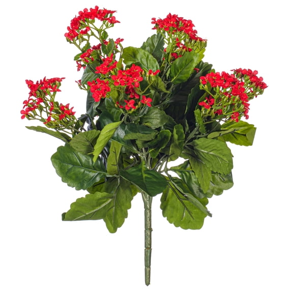 Vickerman 15" Artificial Red Kalanchoe Bush.