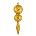 thumbnail image 1 of Vickerman 16.5" Gold Candy Glitter Finial. Create a beautiful holiday arrangement with this large Candy finial that features glitter accents. Made with shatterproof plastic. Ornament has a drilled cap, 1 of 1